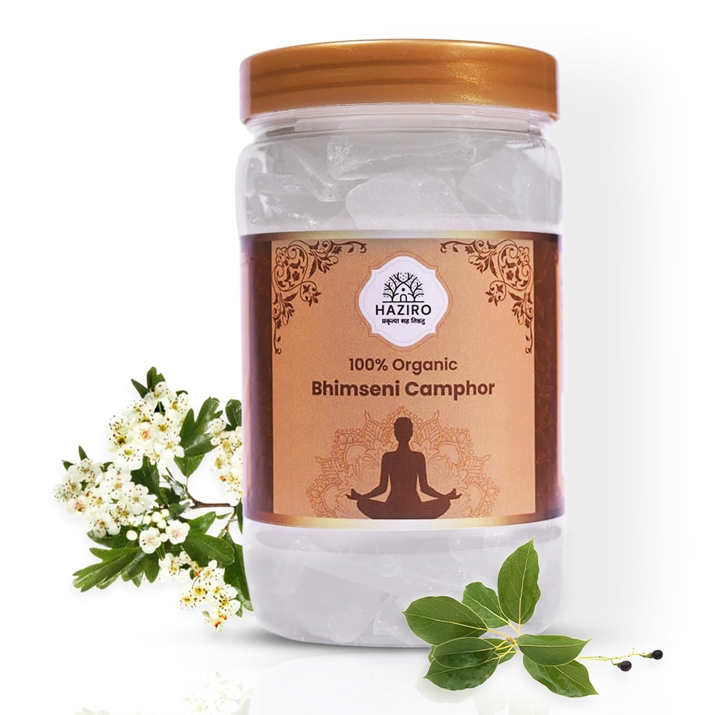 Haziro Bhimseni Pure Organic and Original Bhimseni Camphor Kapoor Container - 250 Gram