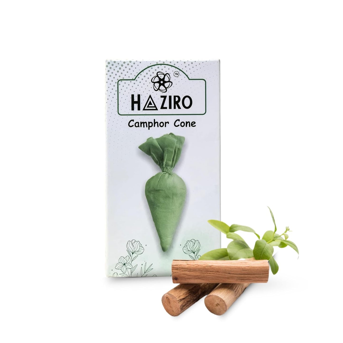Haziro Camphor Cone (Sandalwood) Pack Of 1-100% Organic | Air Freshener For Car, Wardrobe, Office Cabin's, Drawers, Travel Bag & Bathroom/toilet