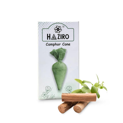 Haziro Camphor Cone (Sandalwood) Pack Of 1-100% Organic | Air Freshener For Car, Wardrobe, Office Cabin's, Drawers, Travel Bag & Bathroom/toilet