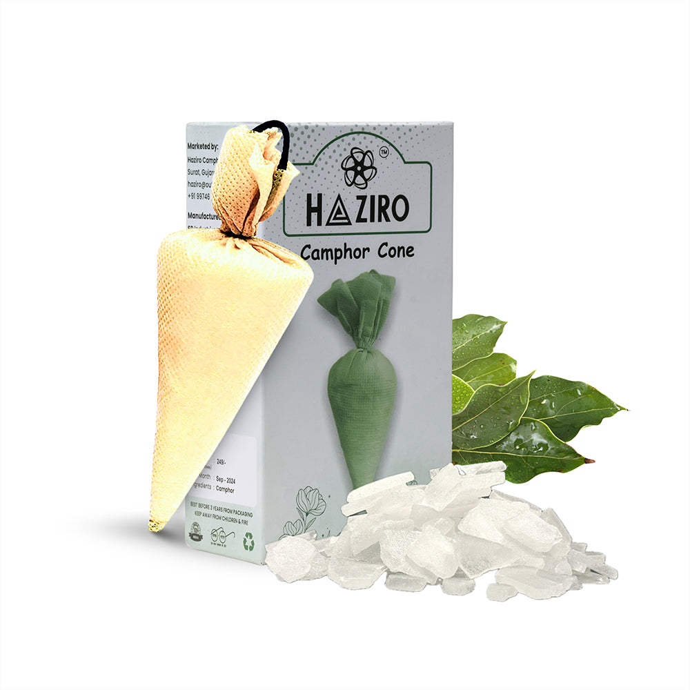 Haziro Camphor Hanging Camphor cone - Pack of 1| 100% Organic | Natural Air Freshener with Long-Lasting Fragrance for Room, Car, Cupboard, and Bathroom/toilet