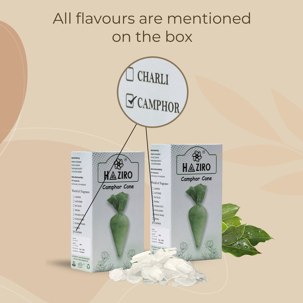Haziro Camphor Hanging Camphor cone - Pack of 1| 100% Organic | Natural Air Freshener with Long-Lasting Fragrance for Room, Car, Cupboard, and Bathroom/toilet