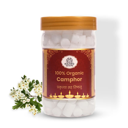 Haziro Pure Teblet Camphor Container (100g x 1 Jar) 100% Pure Kapoor/Camphor Tablets 100gm