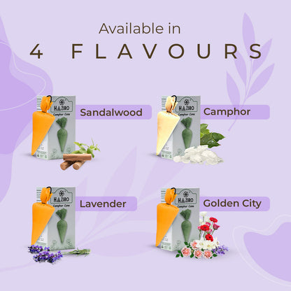 Haziro Camphor Cone (Lavender) Pack Of 1-100% Organic | Air Freshener For Car, Wardrobe, Office Cabin's, Drawers, Travel Bag & Bathroom/toilet